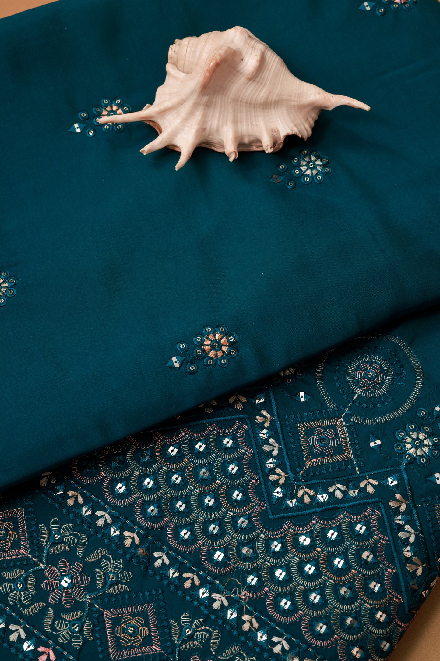 Embroidered Fabric with Sequin & Mirror Work Detailing