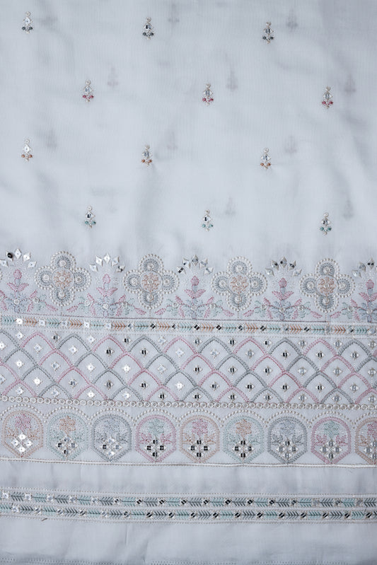 Embroidered Fabric with Sequin & Mirror Accents