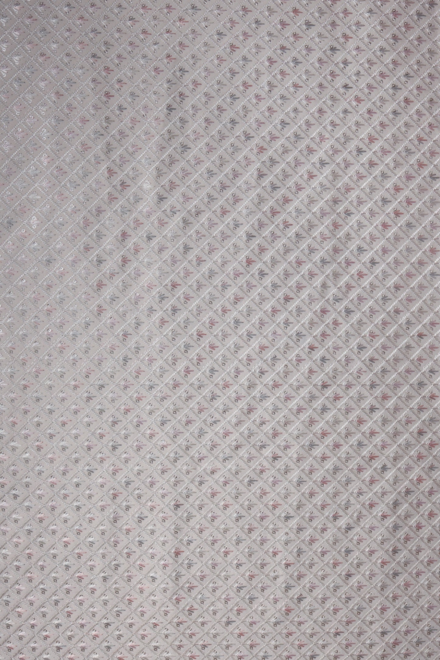 Gray Hexa Repeat Pattern On Silk