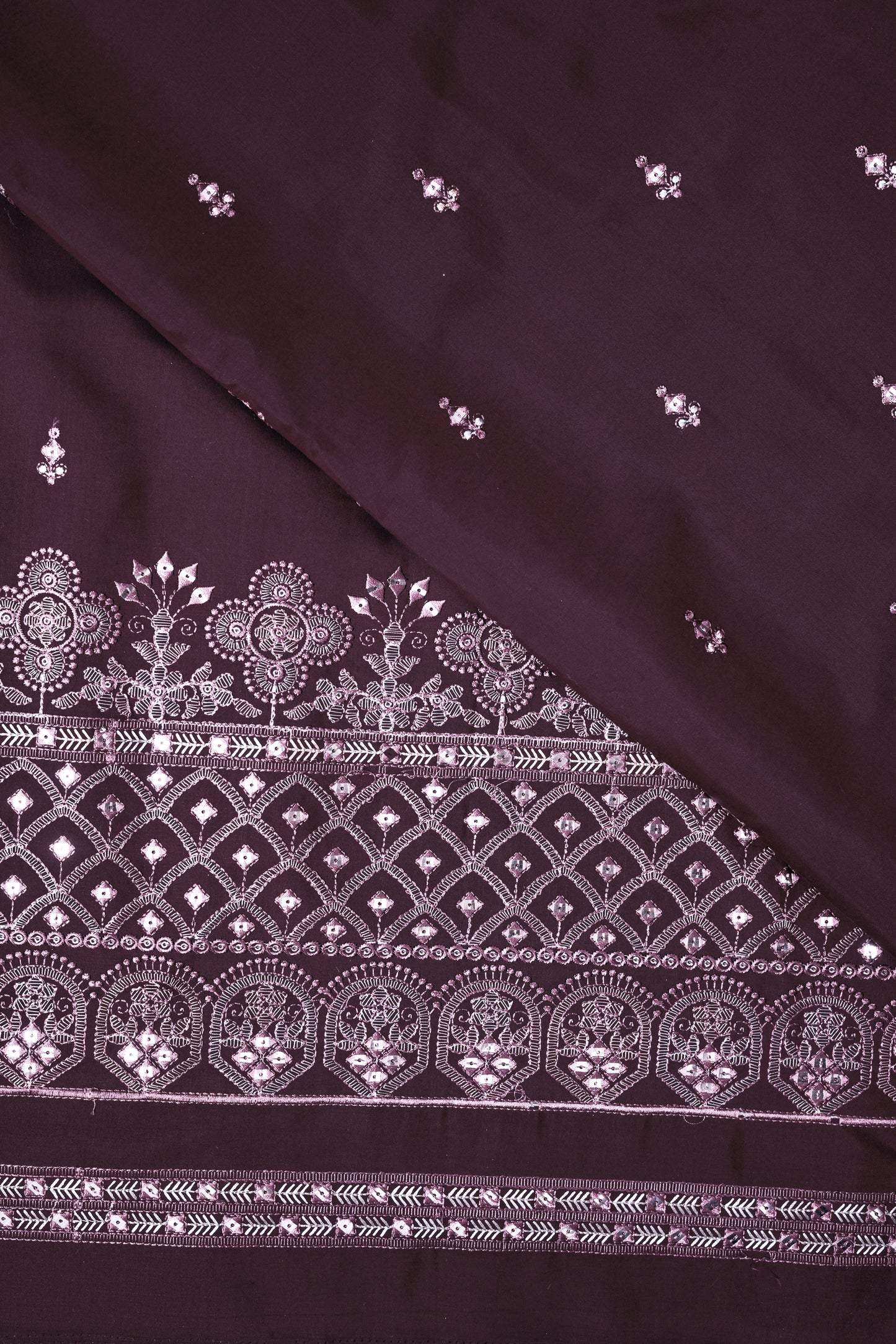 Embroidered Fabric with Sequin & Mirror Accents