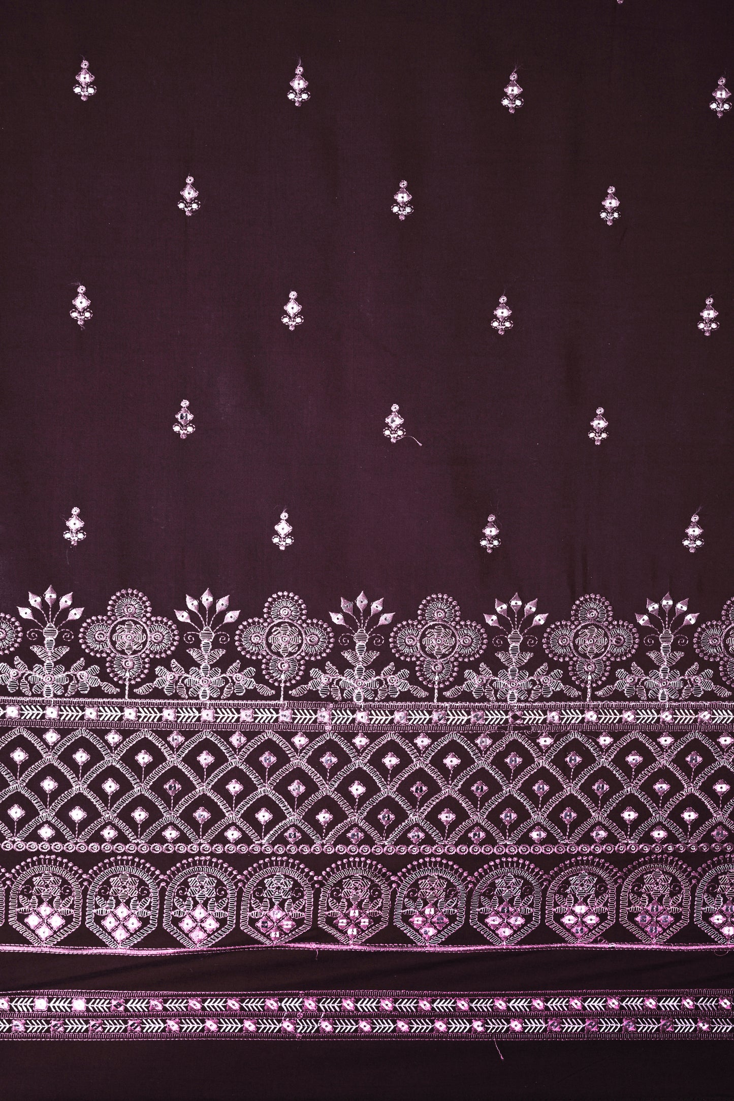 Embroidered Fabric with Sequin & Mirror Accents