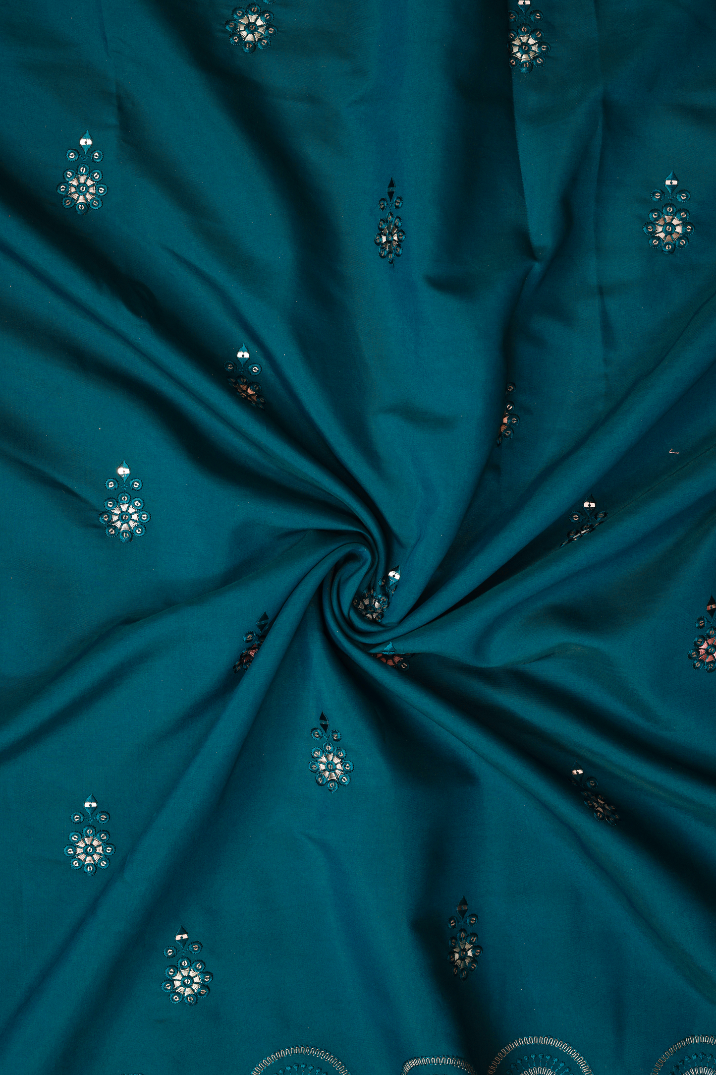 Embroidered Fabric with Sequin & Mirror Work Detailing