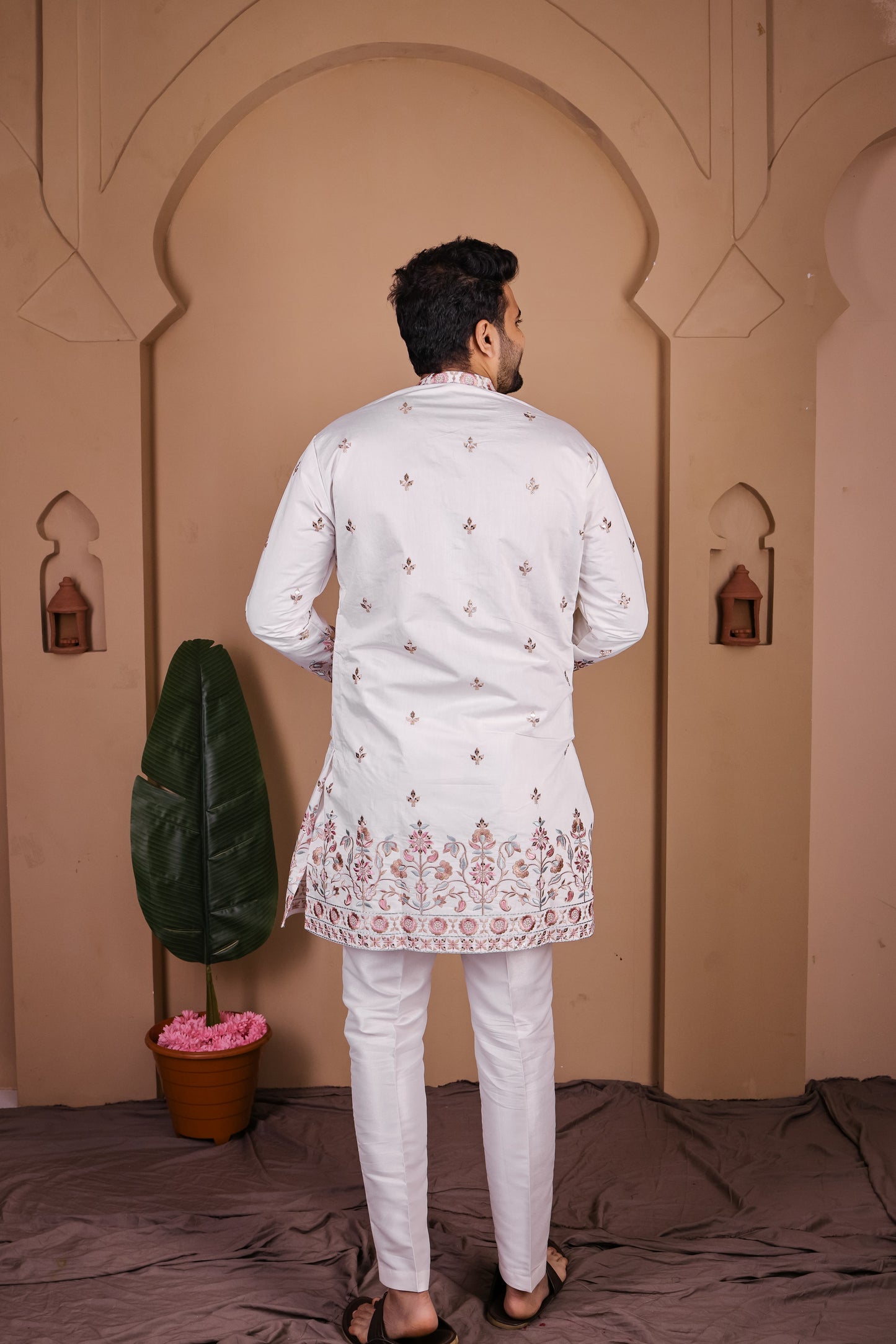 Artisan Kurta with Intricate Tree & Nature-Inspired Embroidery