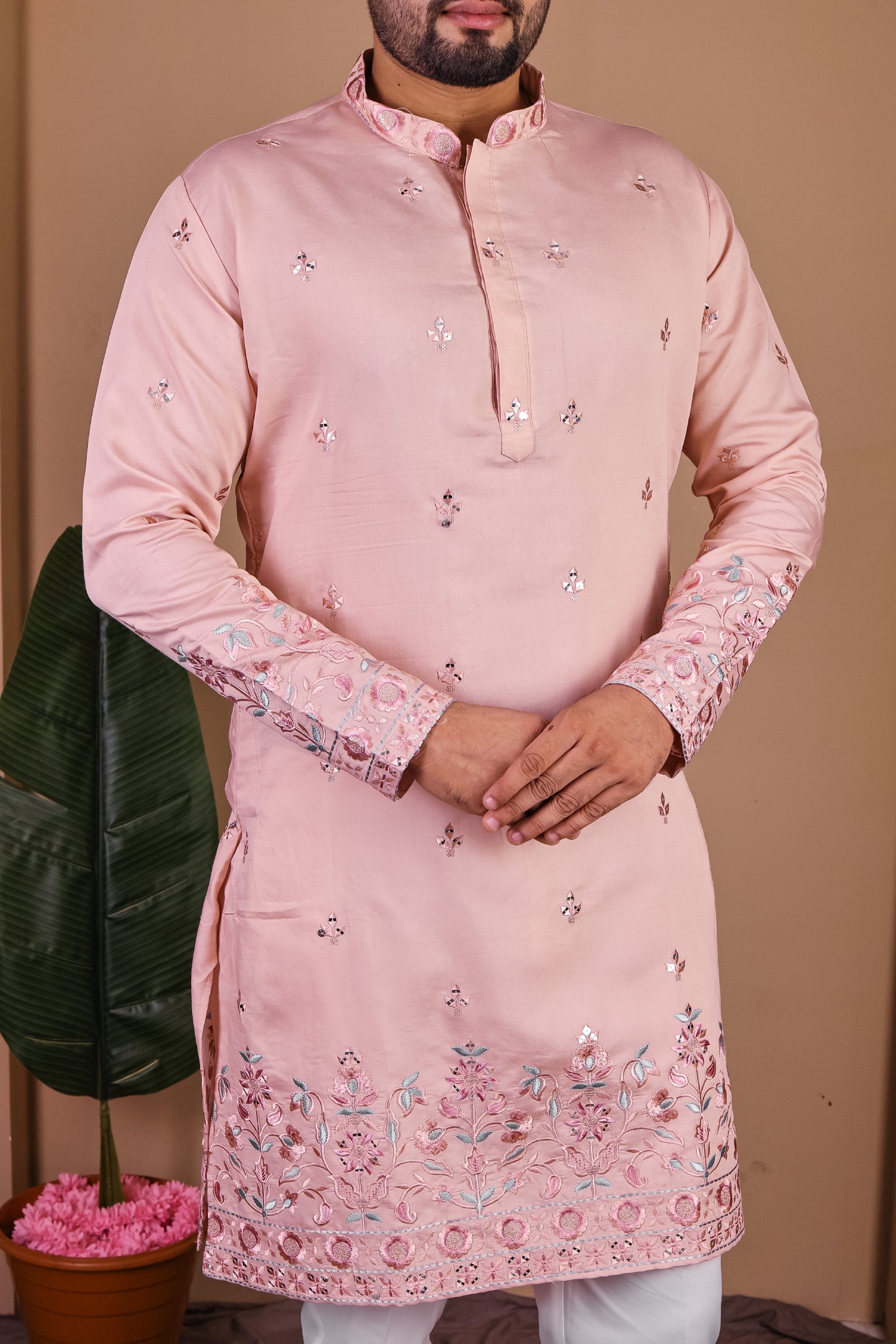 Artisan Kurta with Intricate Tree & Nature-Inspired Embroidery