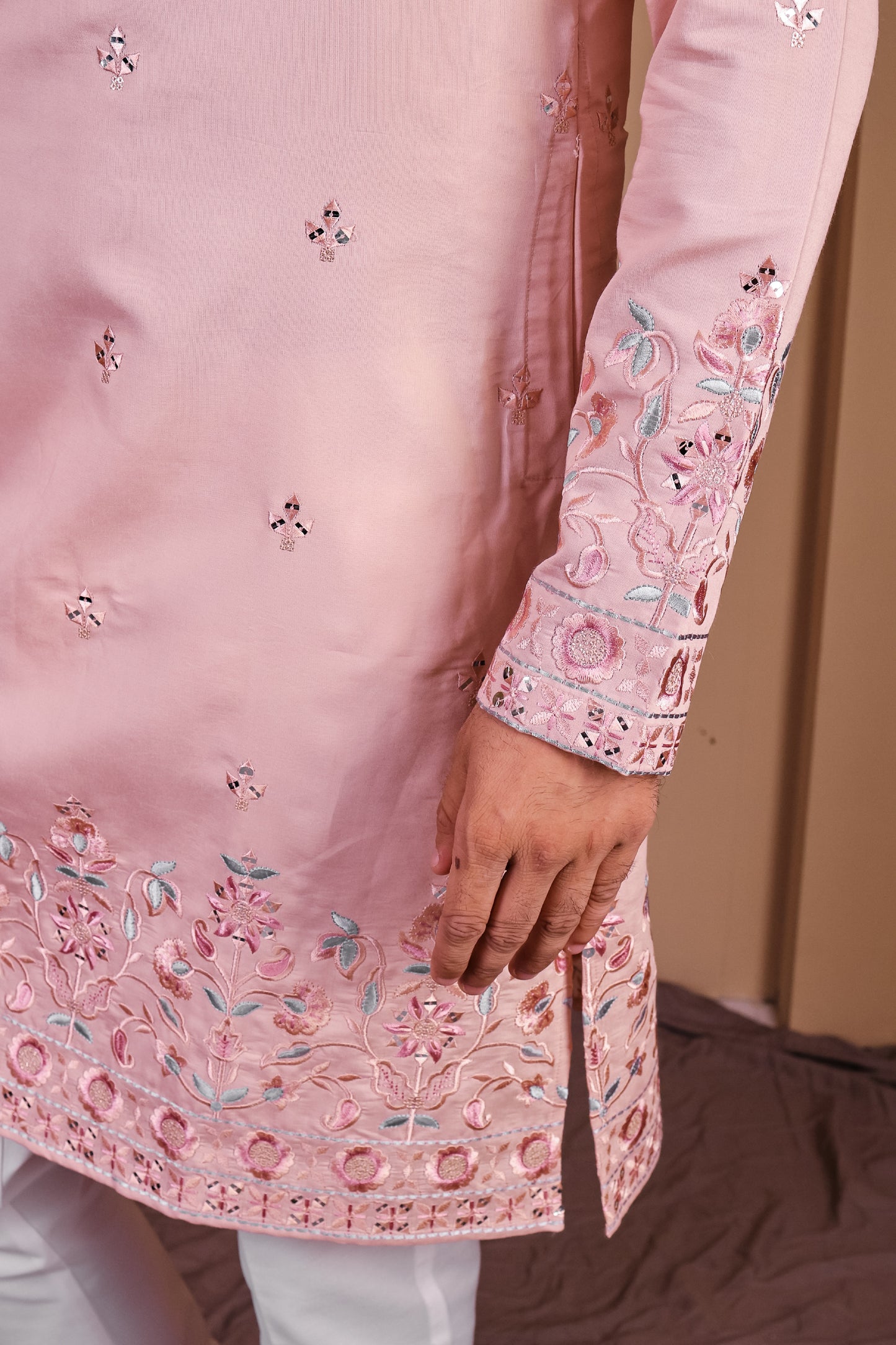 Artisan Kurta with Intricate Tree & Nature-Inspired Embroidery