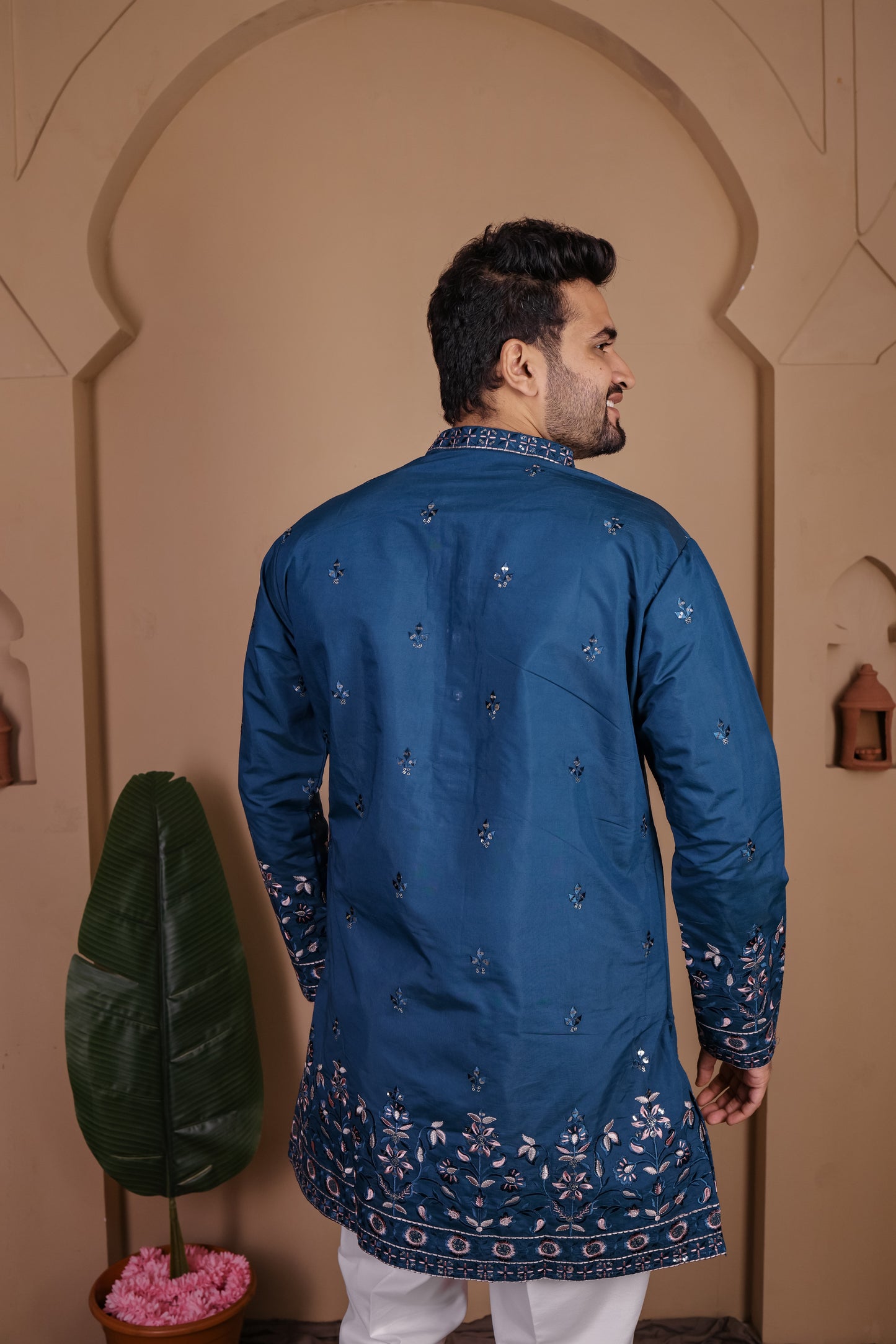 Artisan Kurta with Intricate Tree & Nature-Inspired Embroidery