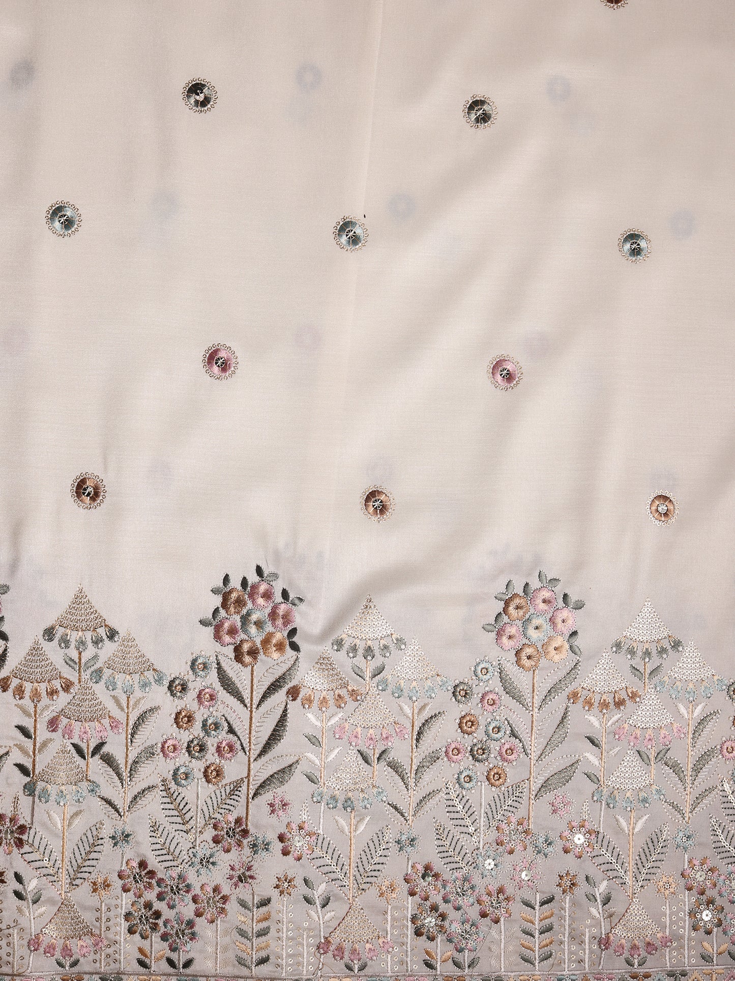 Viscose Silk Fabric with Butta & Heavy Border Work