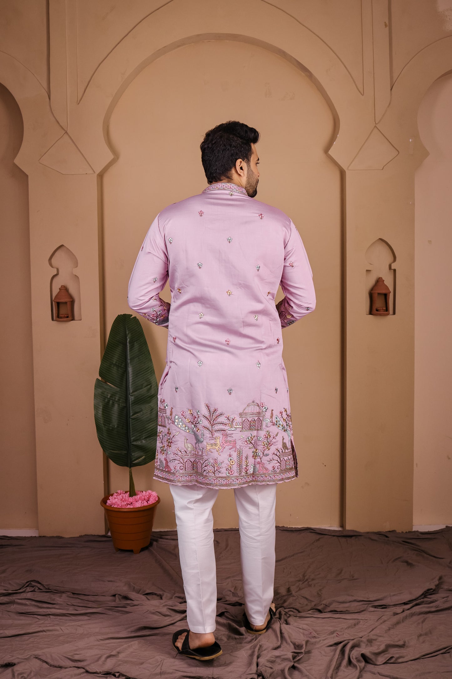 Intricate Animalia & Botanical Kurta