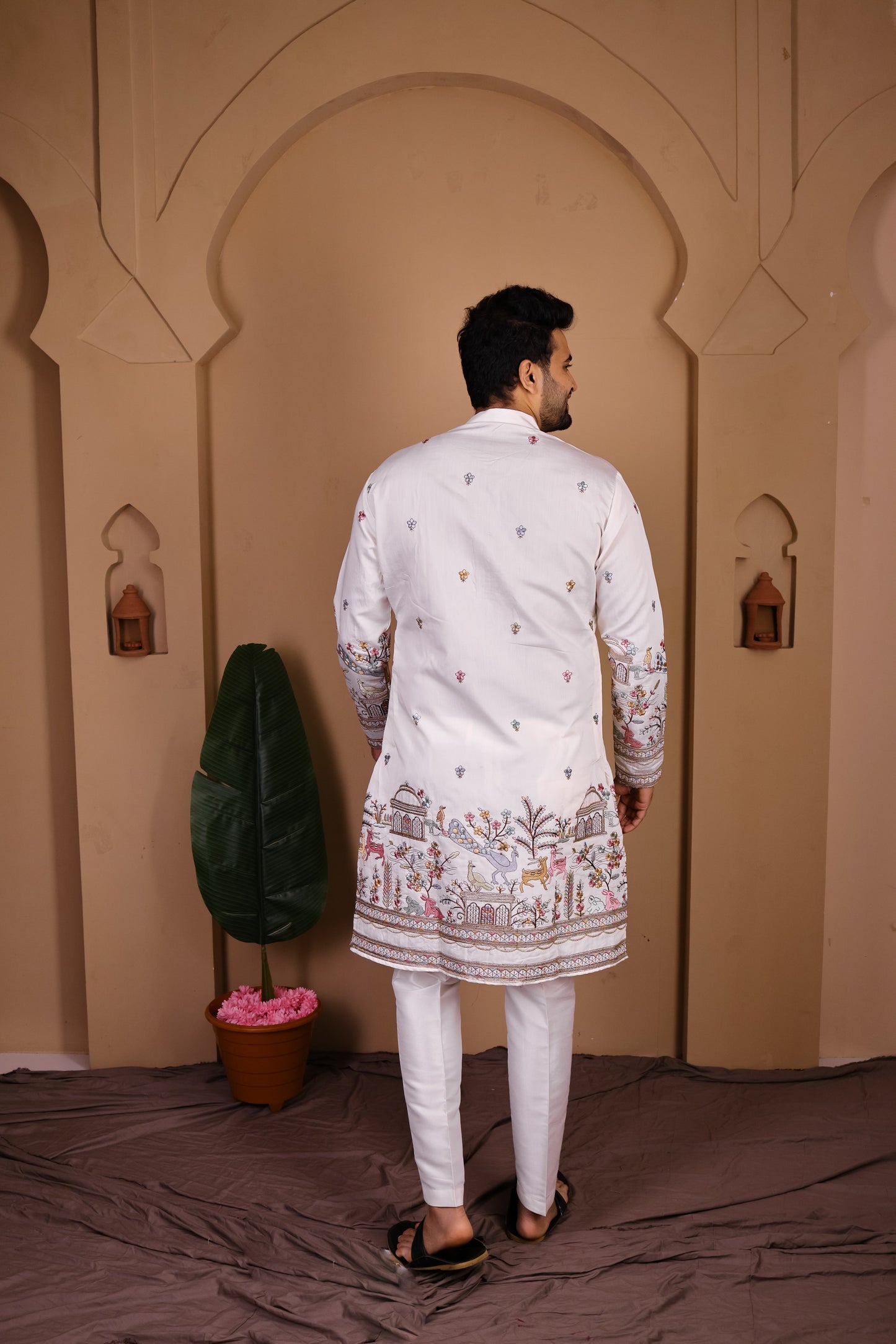 Intricate Animalia & Botanical Kurta