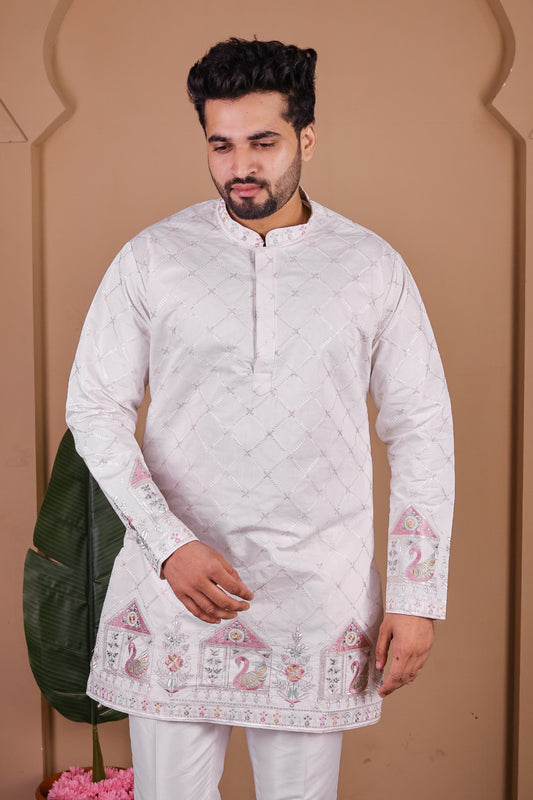 Argyle Jaal with Jharokha Motif Kurta