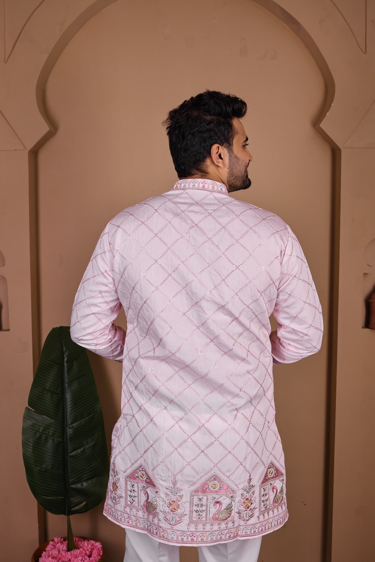 Argyle Jaal with Jharokha Motif Kurta
