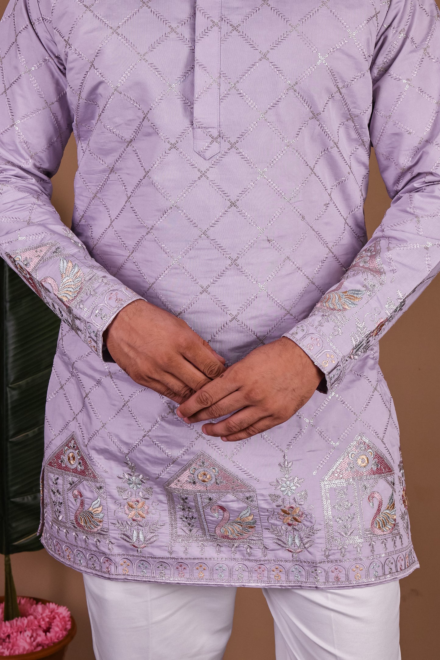 Argyle Jaal with Jharokha Motif Kurta