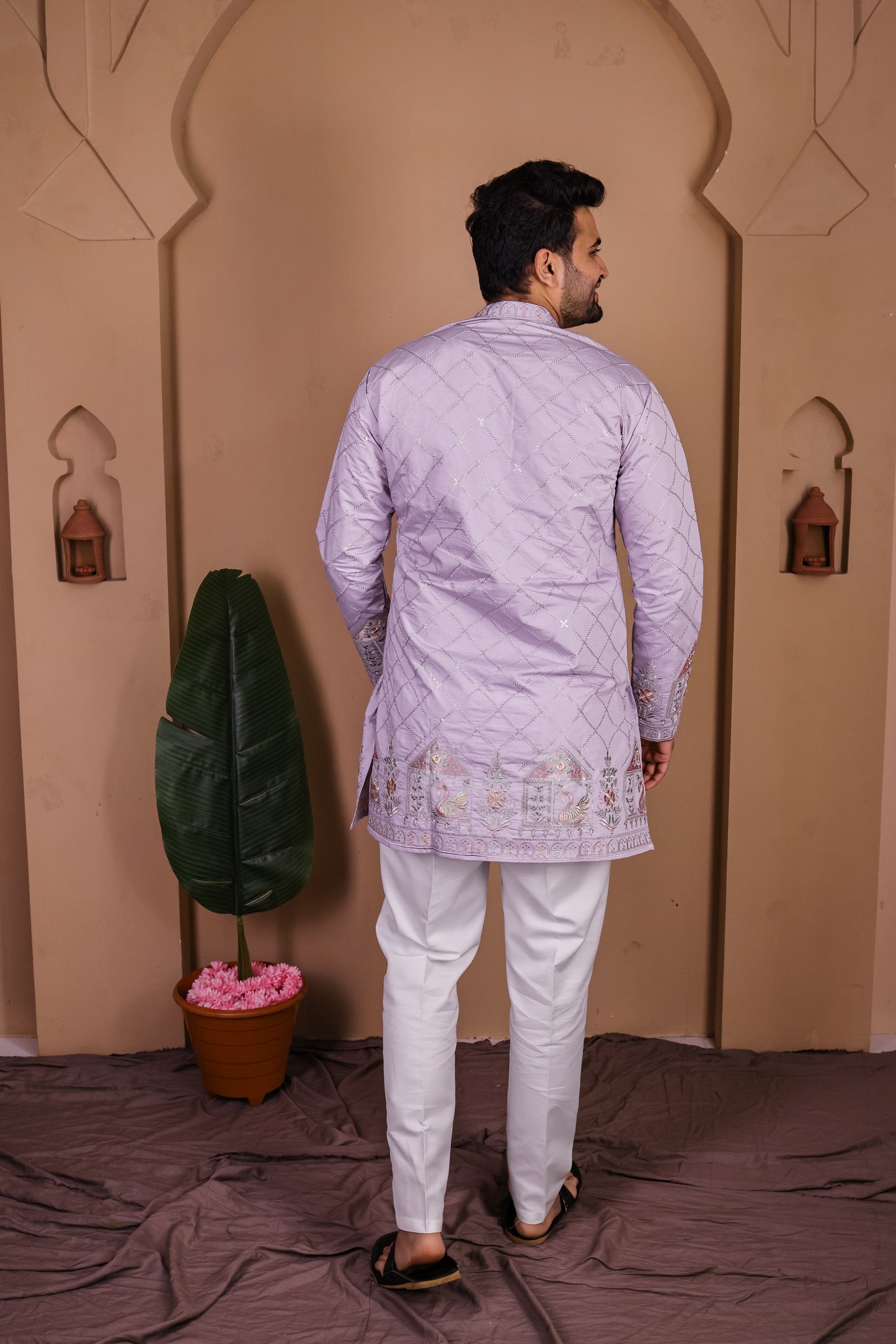 Argyle Jaal with Jharokha Motif Kurta