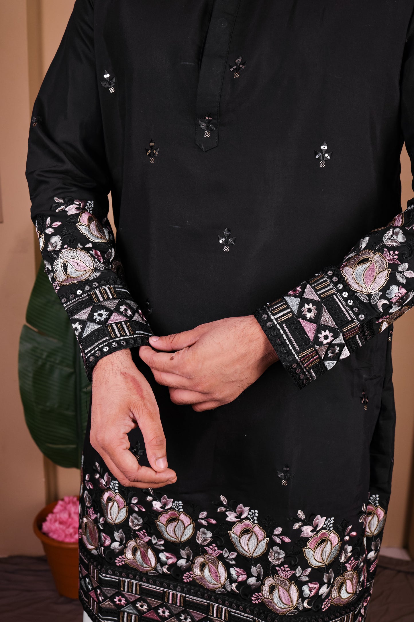 Starlit Paisley Mirror Work Kurta