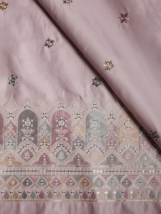 Dome Motif Embroidered Royal Satin Fabric