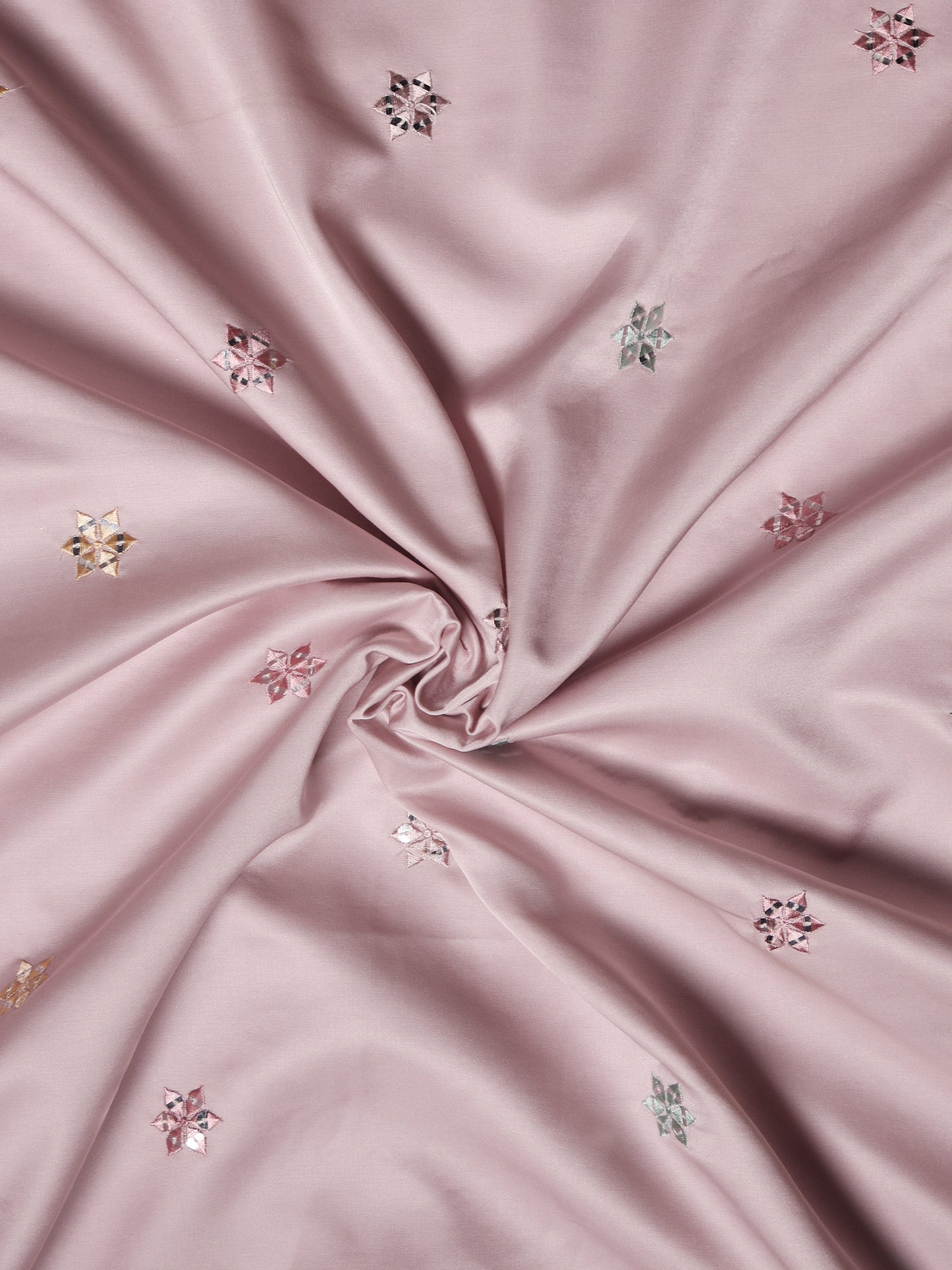 Dome Motif Embroidered Royal Satin Fabric