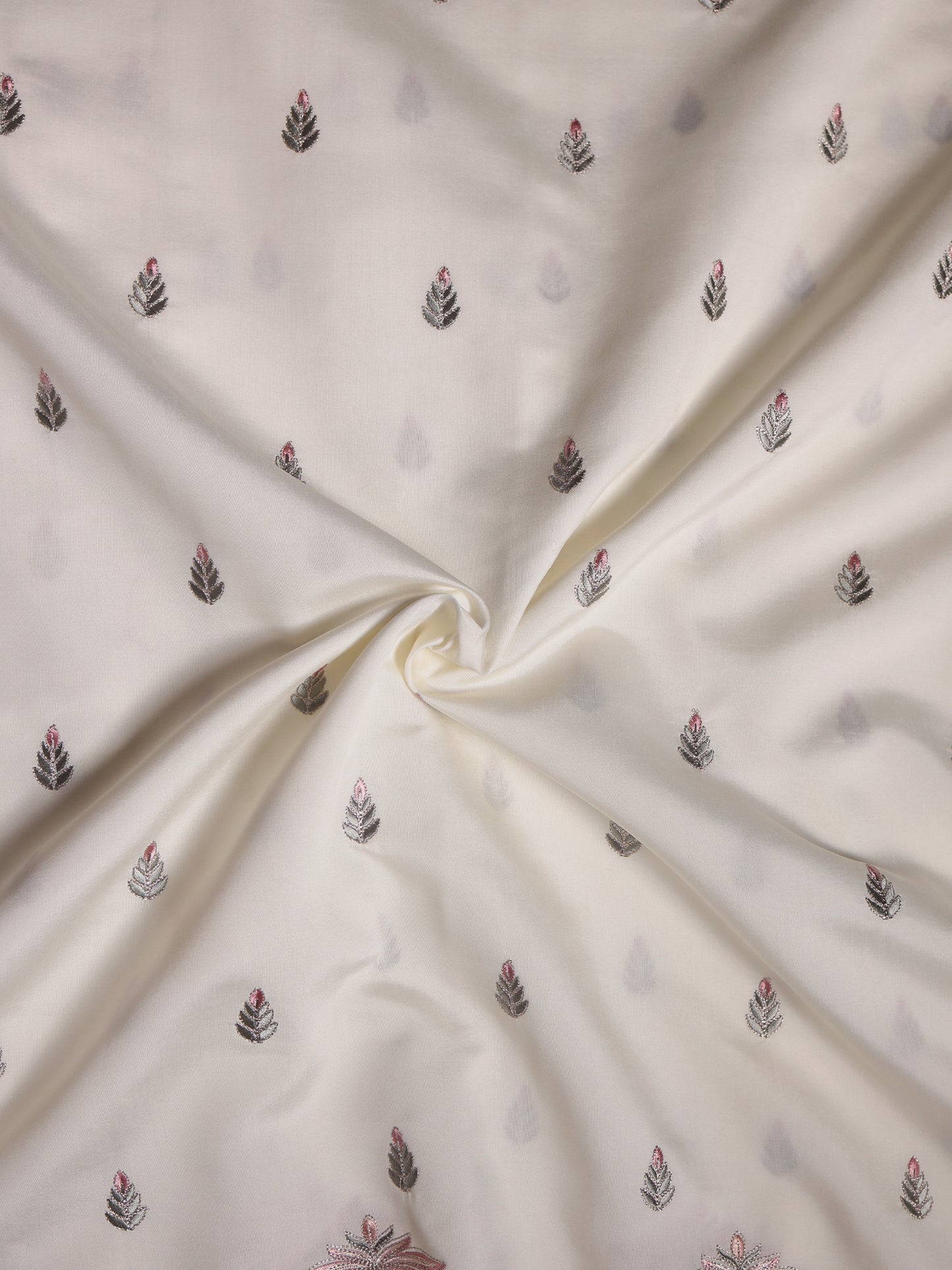 Mughal-inspired motifs with floral patterns in Viscose Fabric