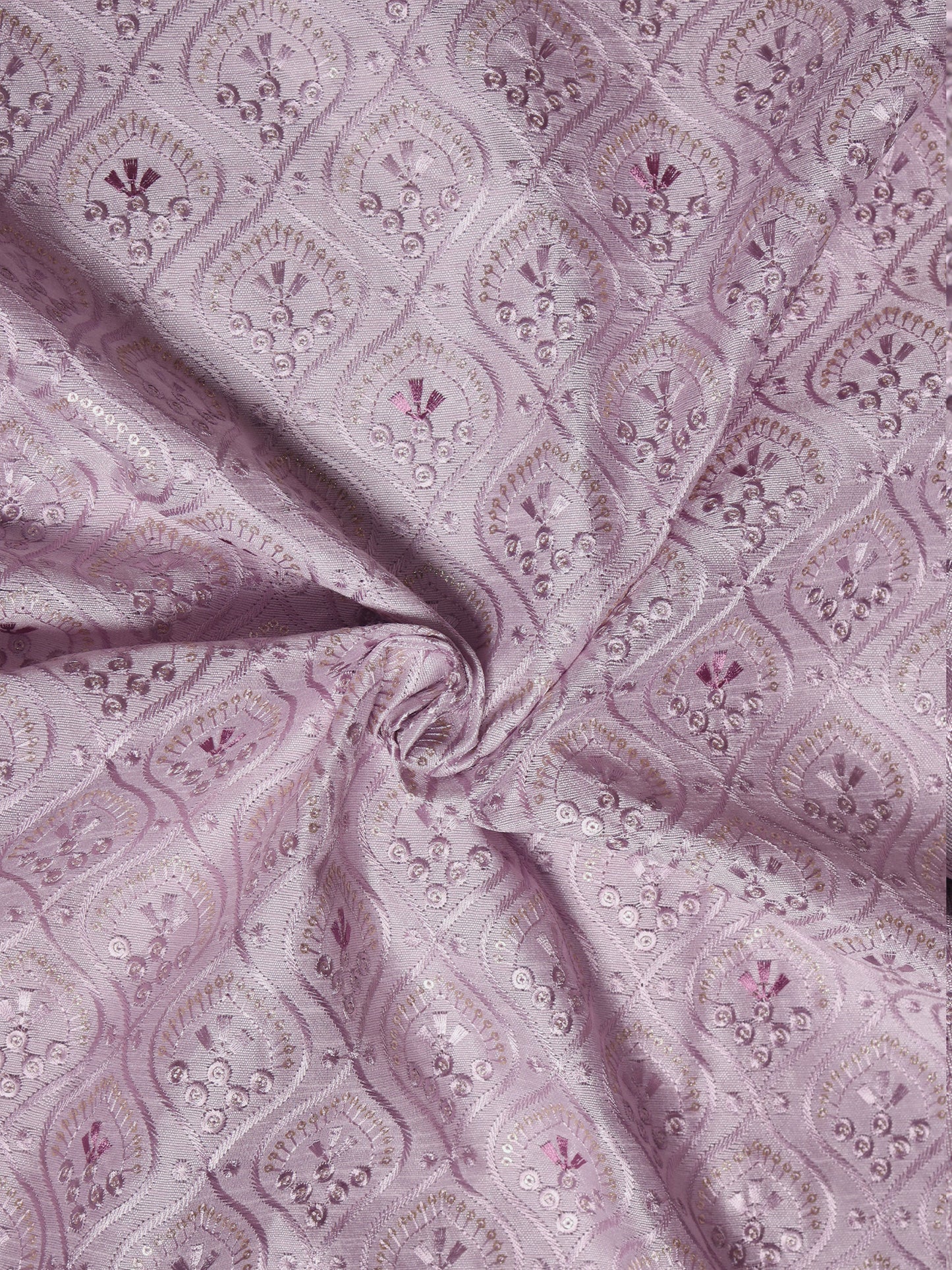 Hexa Embroidered Mono Silk Fabric