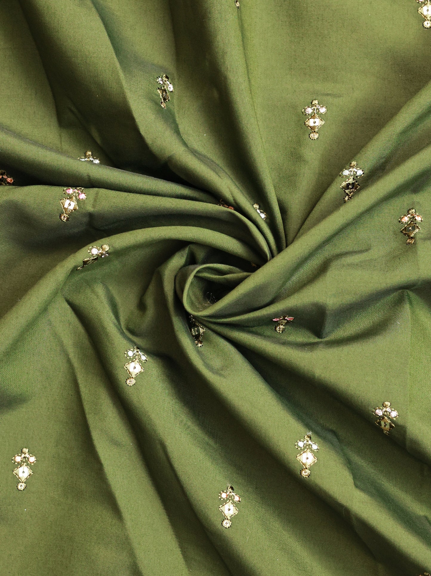 Embroidered Fabric with Sequin & Mirror Accents