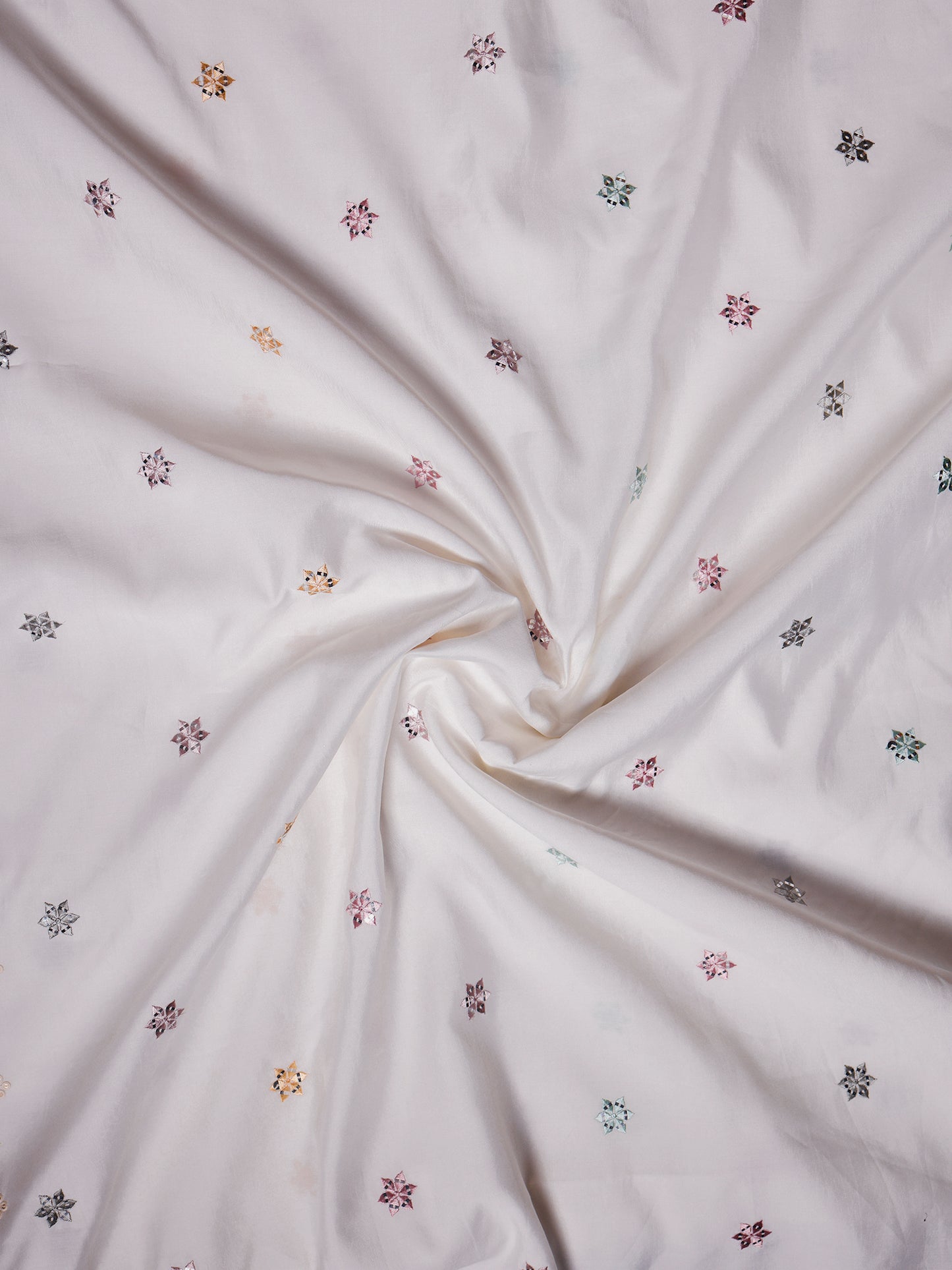 Dome Motif Embroidered Royal Satin Fabric