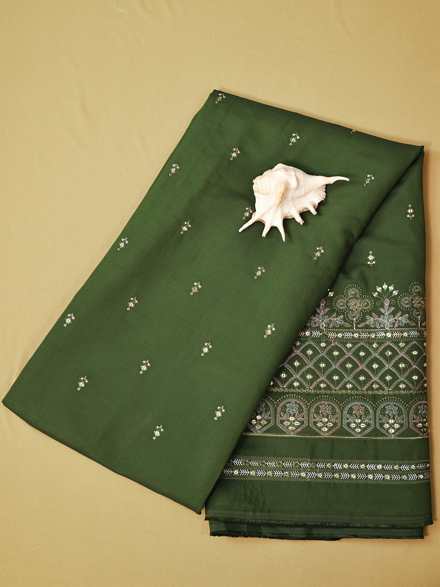 Embroidered Fabric with Sequin & Mirror Accents