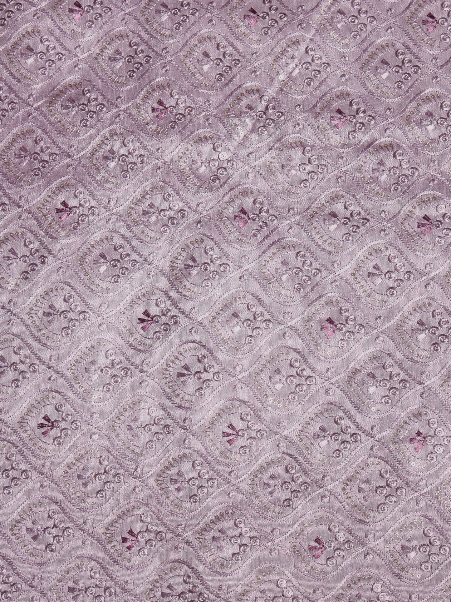Hexa Embroidered Mono Silk Fabric