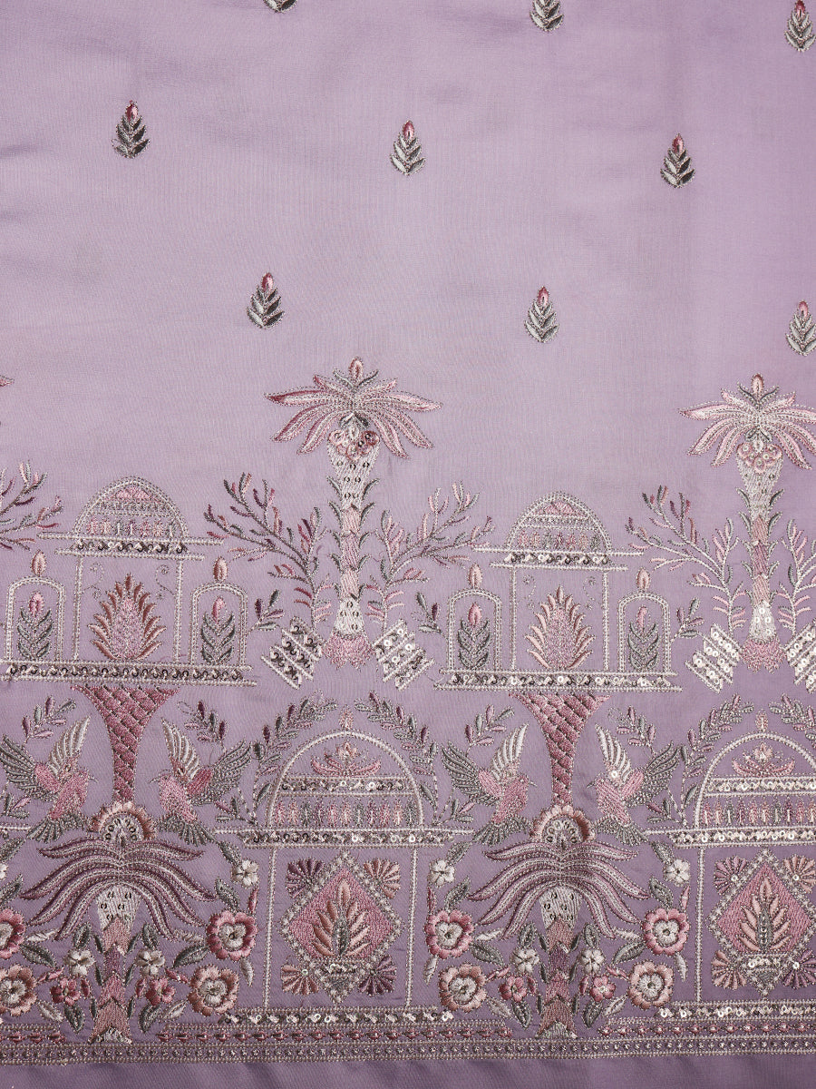 Mughal-inspired motifs with floral patterns in Viscose Fabric