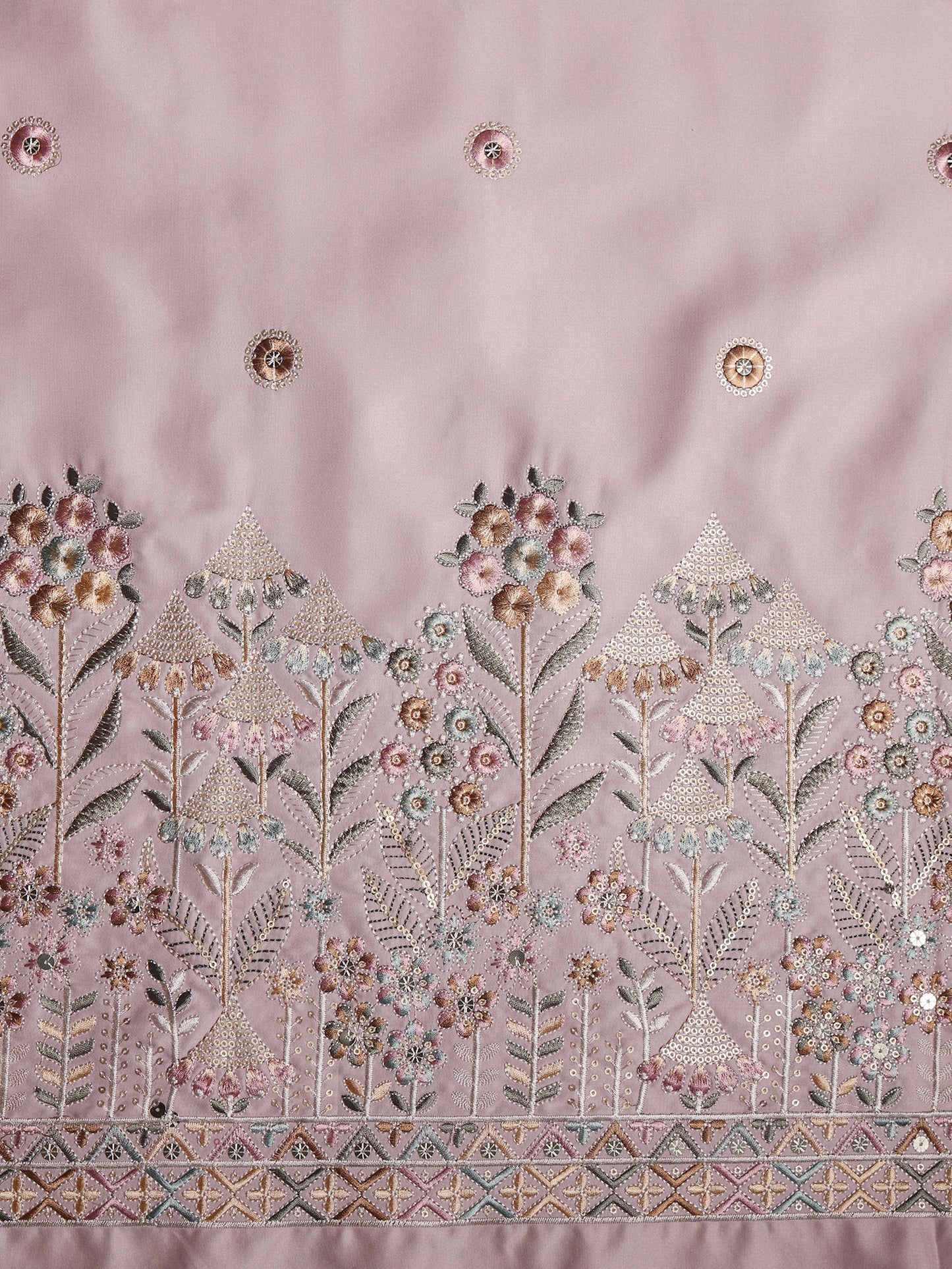 Viscose Silk Fabric with Butta & Heavy Border Work