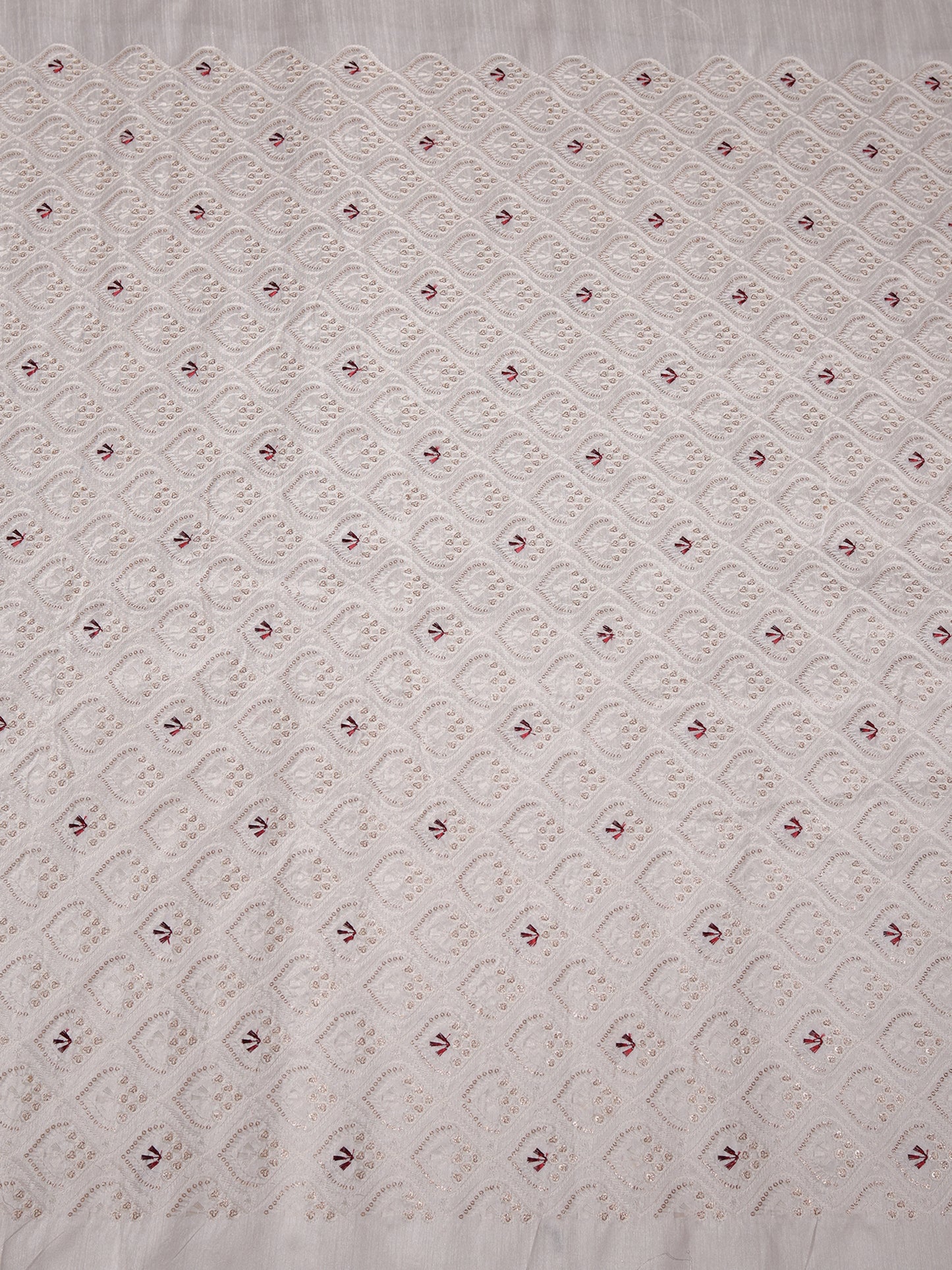 Hexa Embroidered Mono Silk Fabric