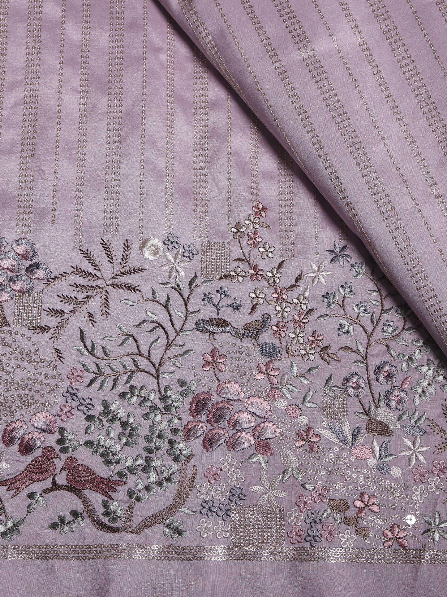 Garden-Inspired Border in Viscose Silk