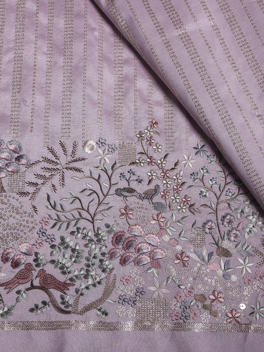 Garden-Inspired Border in Viscose Silk