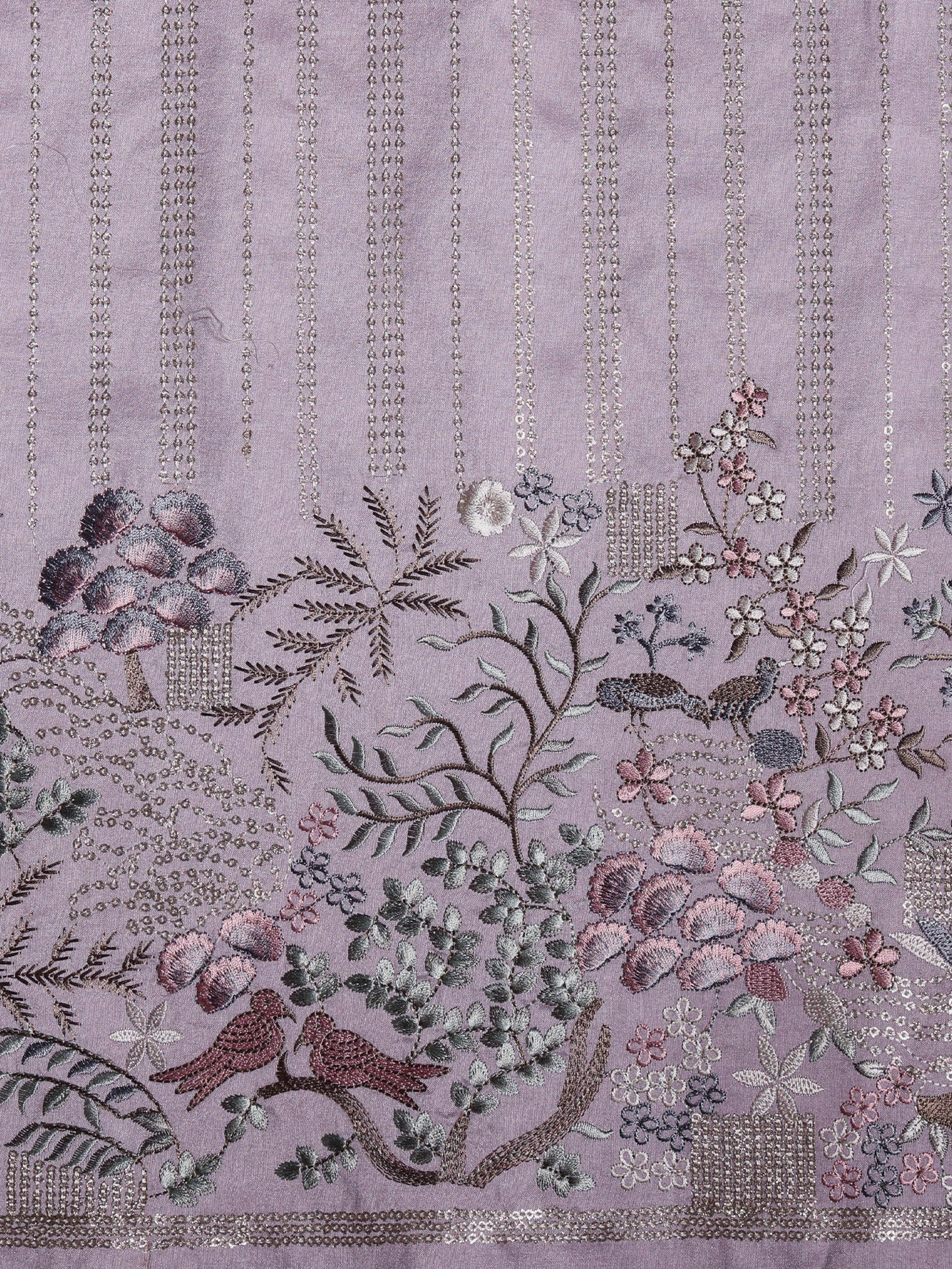 Garden-Inspired Border in Viscose Silk