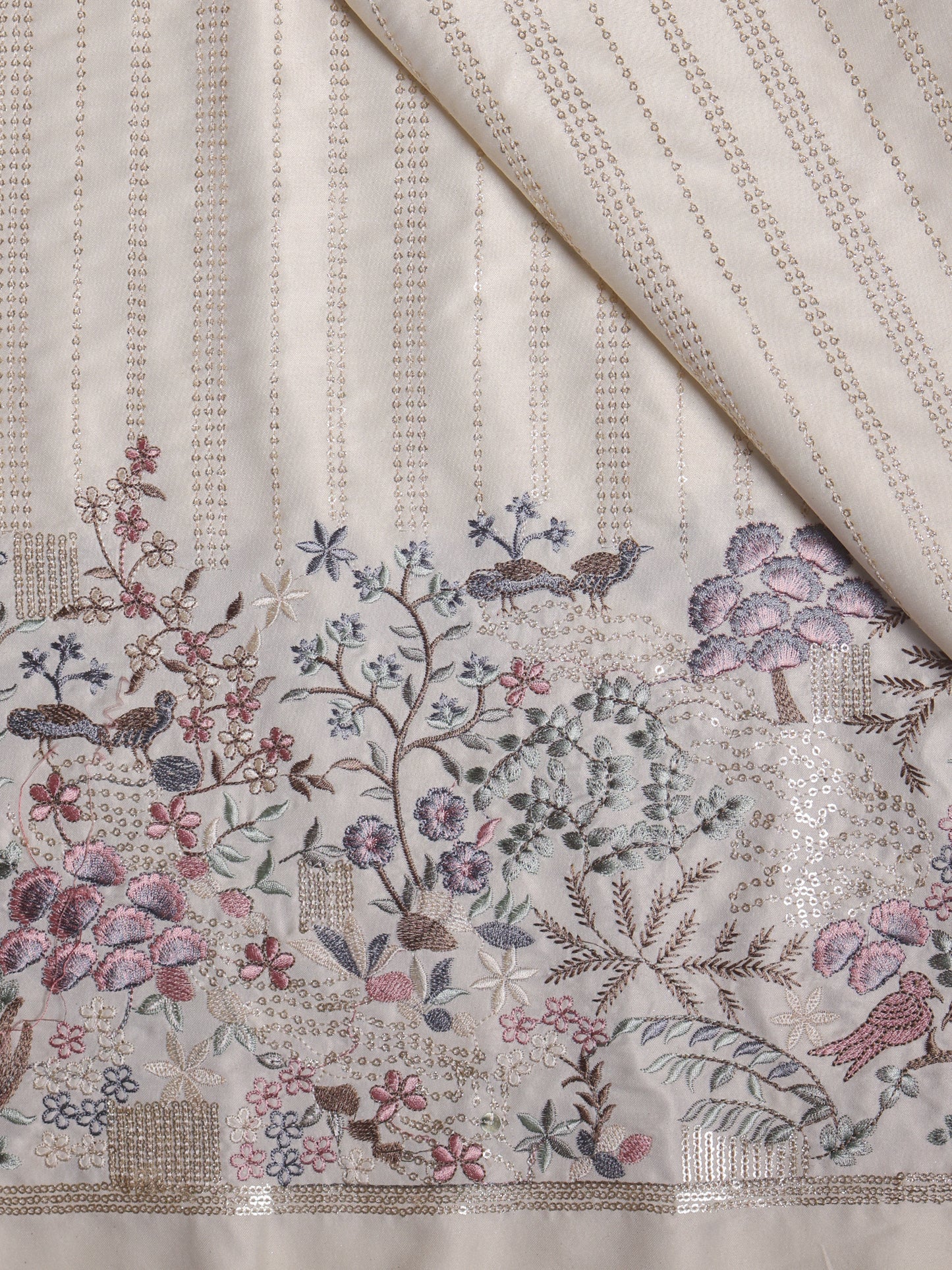 Garden-Inspired Border in Viscose Silk