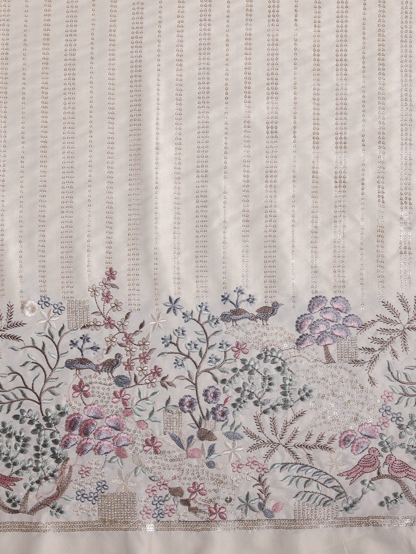 Garden-Inspired Border in Viscose Silk