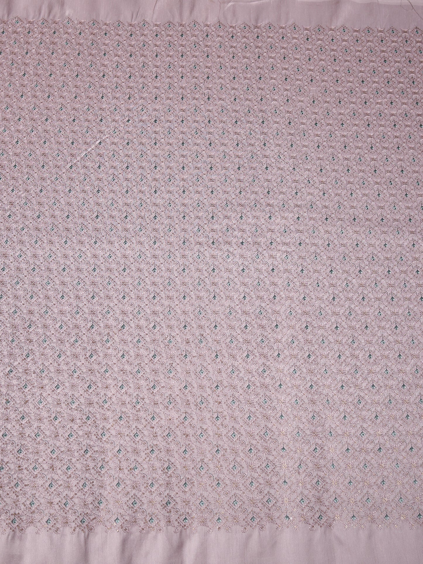 Diamond Embroidered Viscose Silk Fabric with Sequin Accents