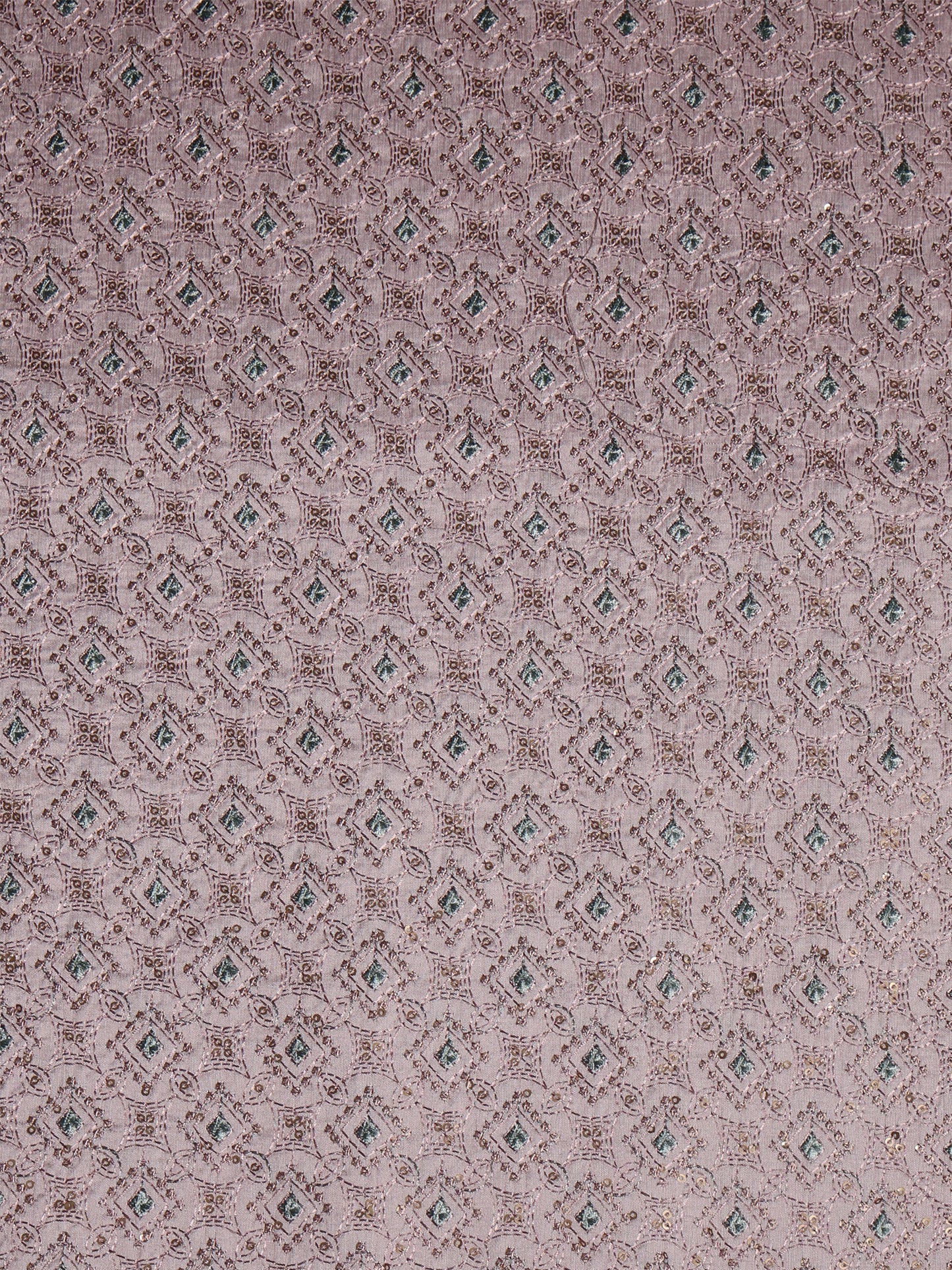 Diamond Embroidered Viscose Silk Fabric with Sequin Accents