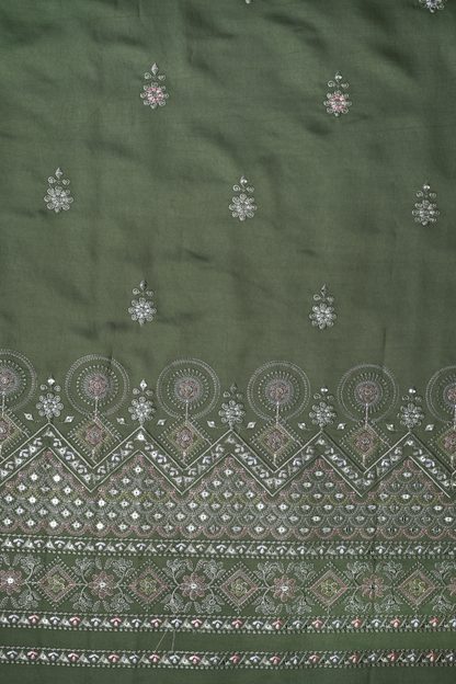 Embroidered Fabric with Sequin & Mirror Work Detailing
