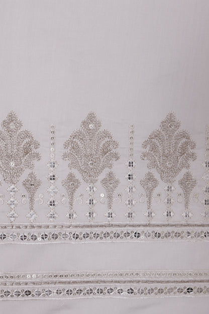 Thread & Sequin Neck Panel on Roman Silk