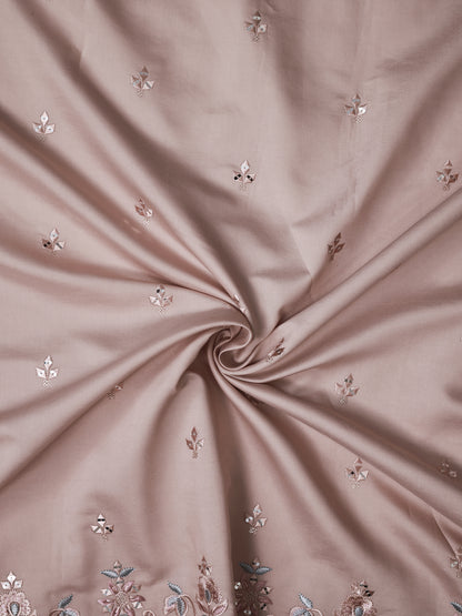 Embroidered Fabric with Floral Sequin Border – Premium Ethnic Fabric