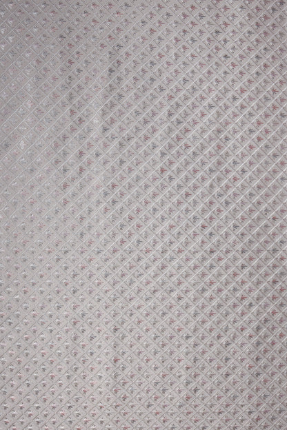 Gray Hexa Repeat Pattern On Silk