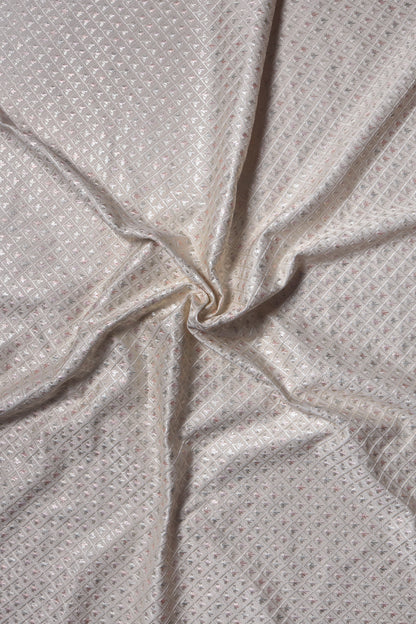 Gray Hexa Repeat Pattern On Silk