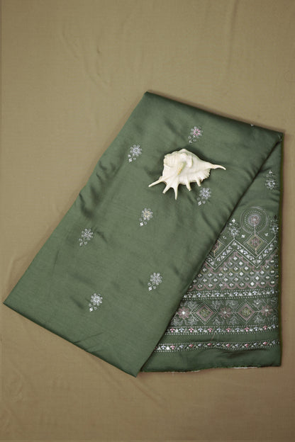 Embroidered Fabric with Sequin & Mirror Work Detailing