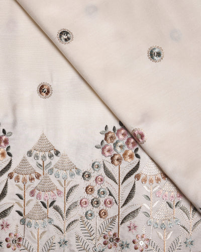 Viscose Silk Fabric with Butta & Heavy Border Work