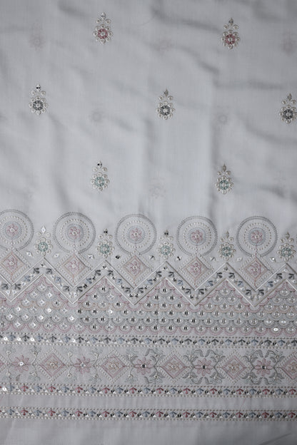 Embroidered Fabric with Sequin & Mirror Work Detailing
