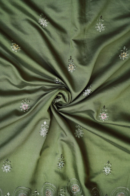 Embroidered Fabric with Sequin & Mirror Work Detailing