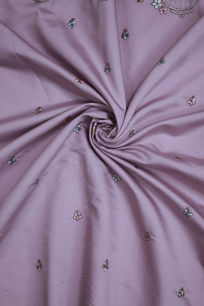 Embroidered Fabric with Floral and Animal Motif Detailing