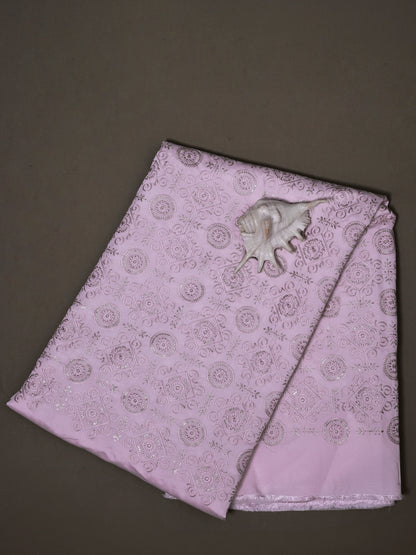 Embroidered Fabric with Geometric Floral Pattern