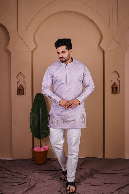 Argyle Jaal with Jharokha Motif Kurta