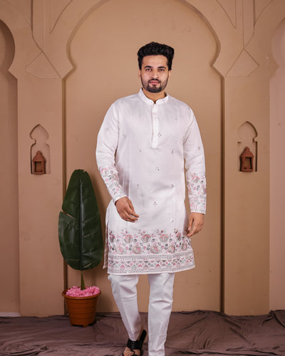 Starlit Paisley Mirror Work Kurta