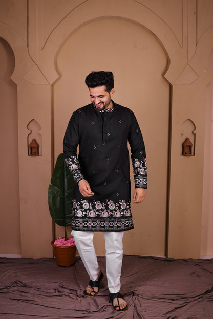 Starlit Paisley Mirror Work Kurta